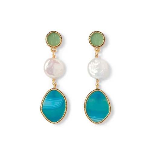 Ancient Mixed Motifs Glass Triple-Drop Earrings*The Met Store Cheap
