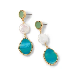 Ancient Mixed Motifs Glass Triple-Drop Earrings*The Met Store Cheap