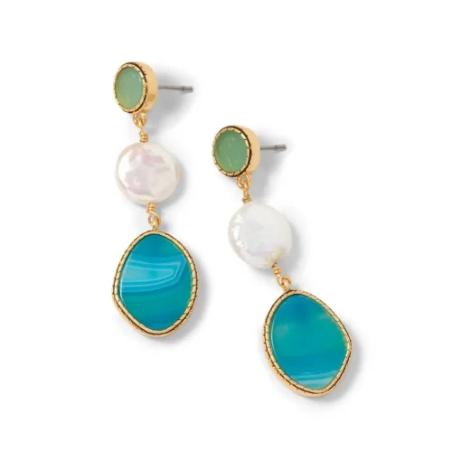 Ancient Mixed Motifs Glass Triple-Drop Earrings*The Met Store Cheap