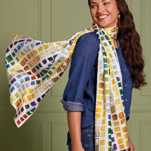Byzantine Tesserae Oblong Silk Scarf*The Met Store Hot