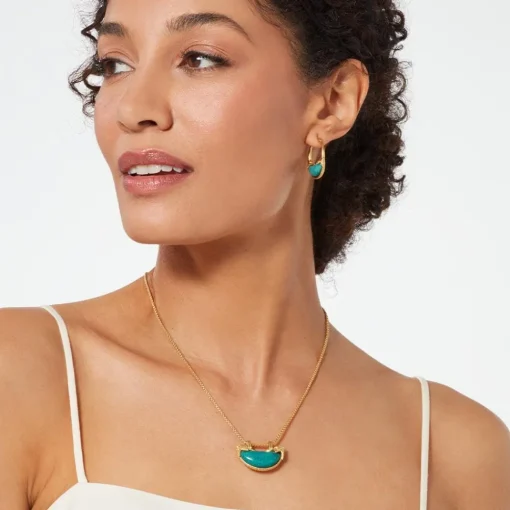 Cypriot Jade Crescent Hoop Earrings*The Met Store Clearance
