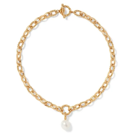 Cypriot Twist Pearl Chain Pendant Necklace and Triple-Hoop Earrings Set*The Met Store Sale