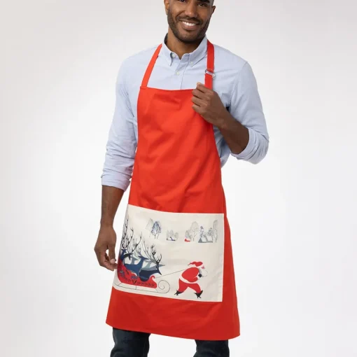 Earle Santa and Deer Apron with Pocket*The Met Store Fashion