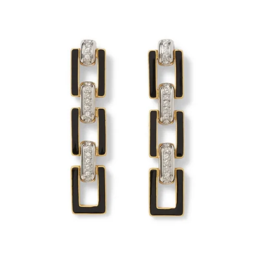 European Buckle Enamel Collar Necklace and Drop Earrings Set*The Met Store Discount