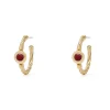 Garnet Cabochon Twisted Hoop Earrings*The Met Store Flash Sale