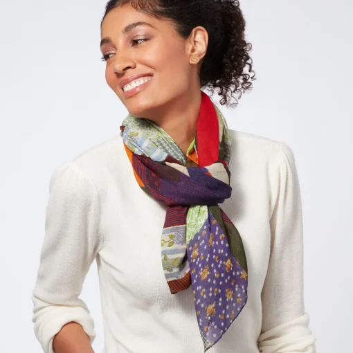 Gee's Bend Pettway Quilt Design Oblong Silk Scarf*The Met Store Cheap