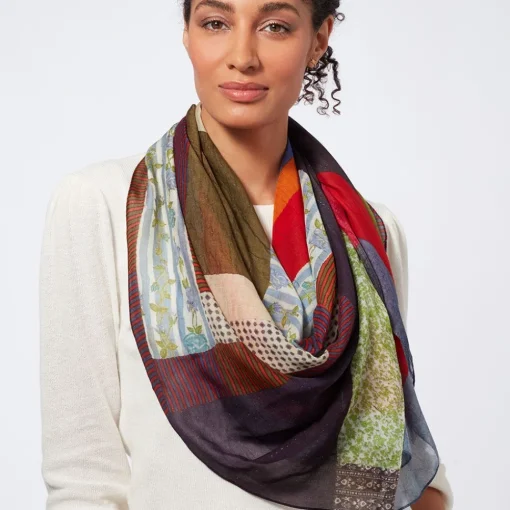 Gee's Bend Pettway Quilt Design Oblong Silk Scarf*The Met Store Cheap