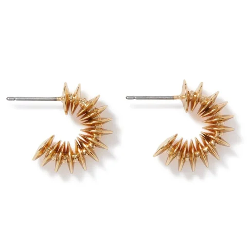Golden Disc Huggie Earrings*The Met Store Cheap