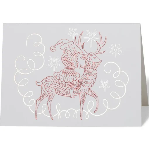 Gordon: Santa Riding Reindeer Fine Holiday Cards*The Met Store Cheap