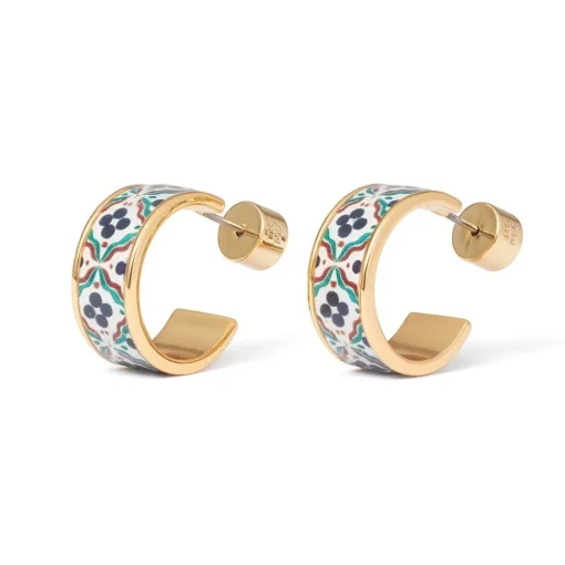 Iznik Cintamani Enamel Hoop Earrings*The Met Store Best Sale