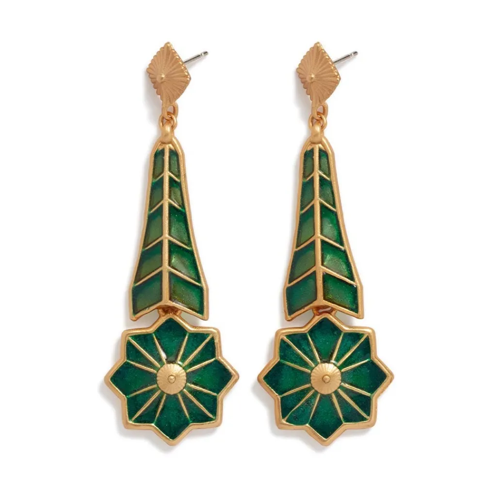 Lotus Pagoda Plique-à-Jour Long Drop Earrings*The Met Store New