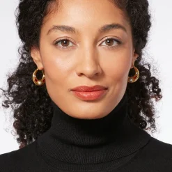 Medieval Stone Crescent Hoop Earrings*The Met Store Cheap