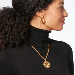 Medieval Stone Crescent Hoop Earrings*The Met Store Cheap