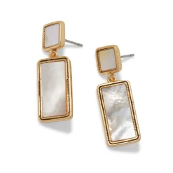 Mother-of-Pearl Tile Double-Drop Earrings*The Met Store Fashion