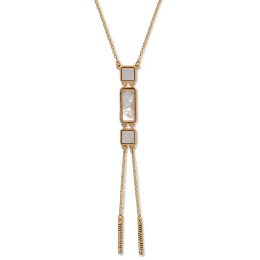 Mother-of-Pearl Tile Double Lariat Necklace*The Met Store Shop