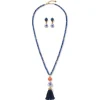 Qing Bottle Lariat Necklace and Floral Drop Earrings Set*The Met Store Cheap