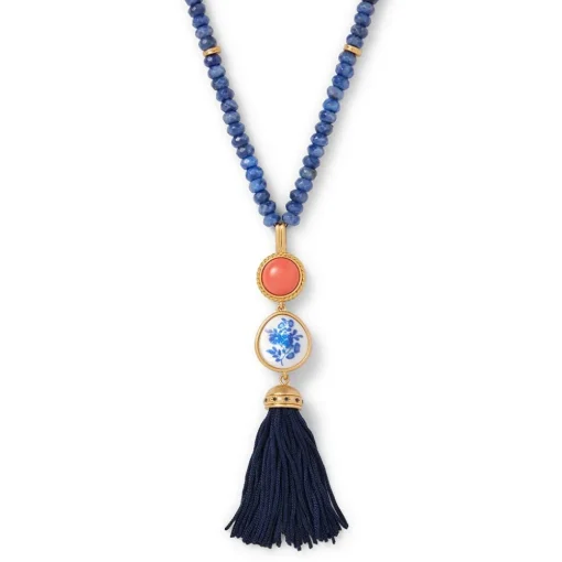 Qing Bottle Lariat Necklace and Floral Drop Earrings Set*The Met Store Cheap