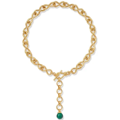 Roman Malachite Statement Necklace and Chandelier Earrings Set*The Met Store Online