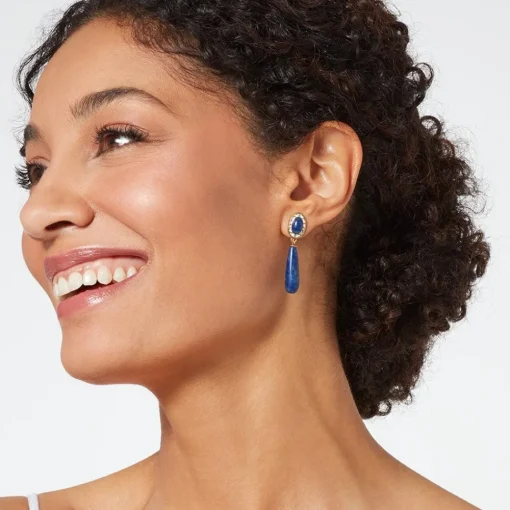 Spanish Baldric Lapis Elongated Drop Earrings*The Met Store Shop