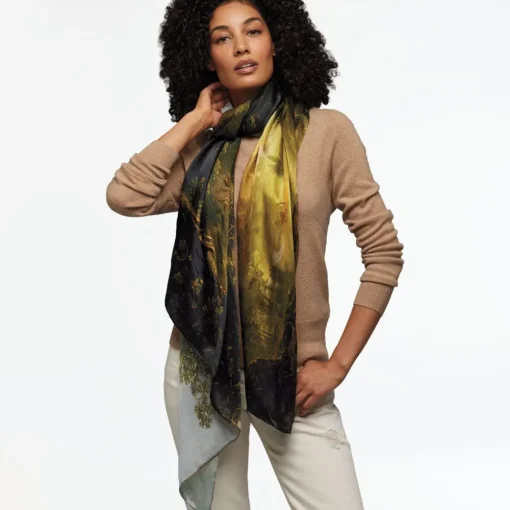 Sublime Landscapes Durand Oversize Oblong Silk Scarf*The Met Store Online