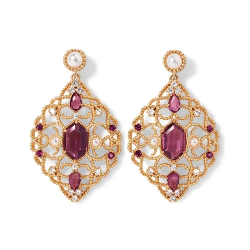 Turkish Amethyst Long Pendant Necklace and Statement Earrings Set*The Met Store Flash Sale