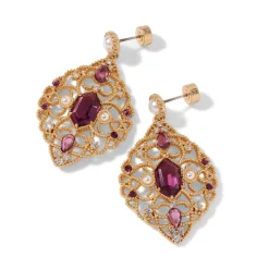Turkish Amethyst Long Pendant Necklace and Statement Earrings Set*The Met Store Flash Sale