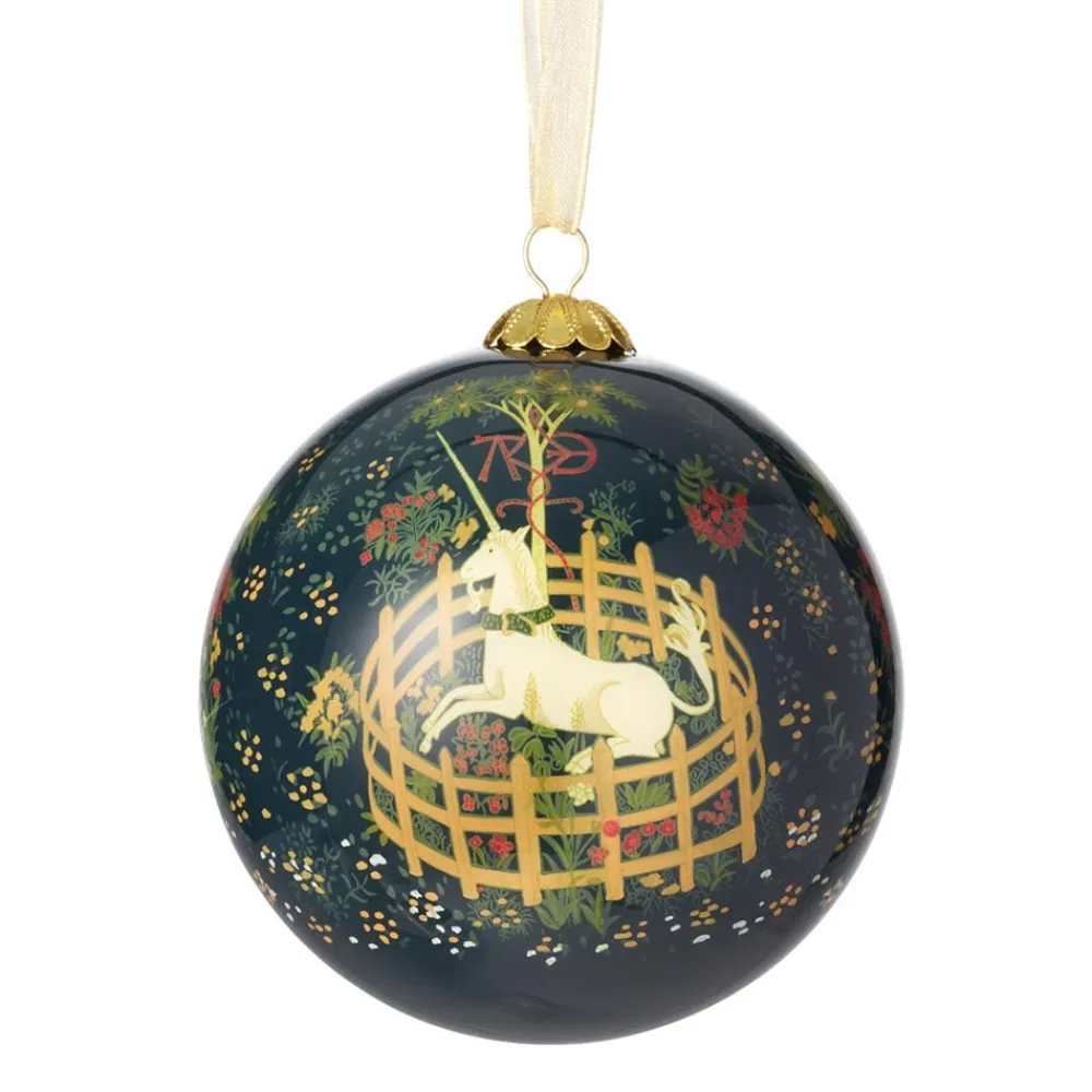 Unicorn in a Garden Hand-Painted Glass Ornament*The Met Store Cheap