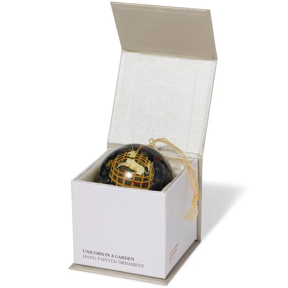 Unicorn in a Garden Hand-Painted Glass Ornament*The Met Store Cheap