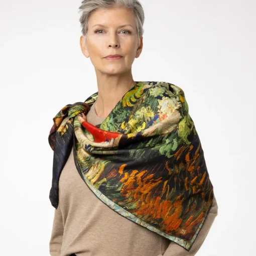 Van Gogh Stylized Nature Double-Sided Square Silk Scarf*The Met Store New