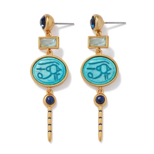 Wedjat Eye Scarab Drop Earrings*The Met Store Hot
