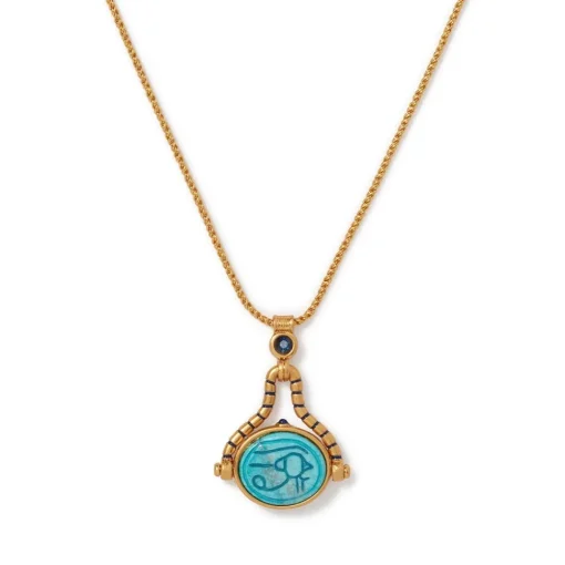 Wedjat Eye Scarab Spinning Pendant Necklace*The Met Store Best