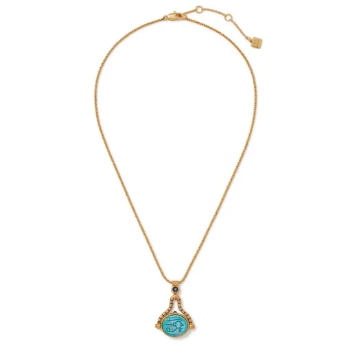 Wedjat Eye Scarab Spinning Pendant Necklace*The Met Store Best