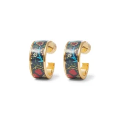 William Morris Blackthorn Enamel Hoop Earrings*The Met Store Outlet