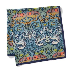William Morris Peacock and Dragon Square Silk Scarf*The Met Store Best