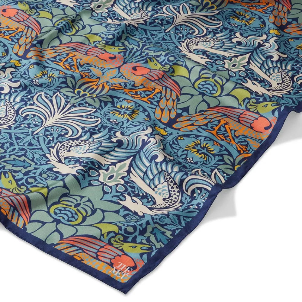 William Morris Peacock and Dragon Square Silk Scarf*The Met Store Best