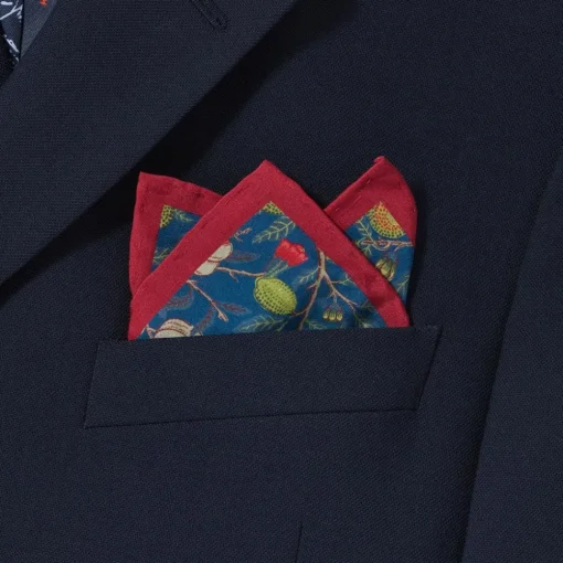William Morris Pomegranate Cotton-and-Silk Pocket Square*The Met Store Hot