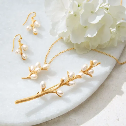 Willow Catkins Pearl Brooch*The Met Store Cheap